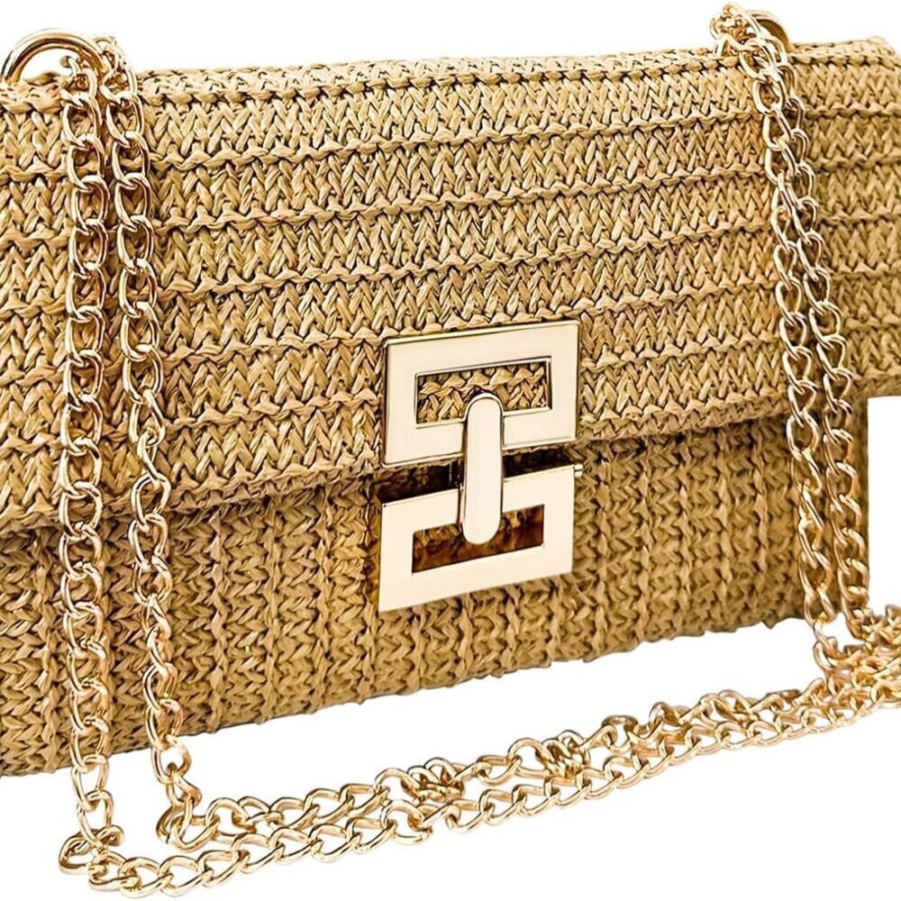 Straw Crossbody Bag Women Summer Handmade Chic Lightweight Casual Beach